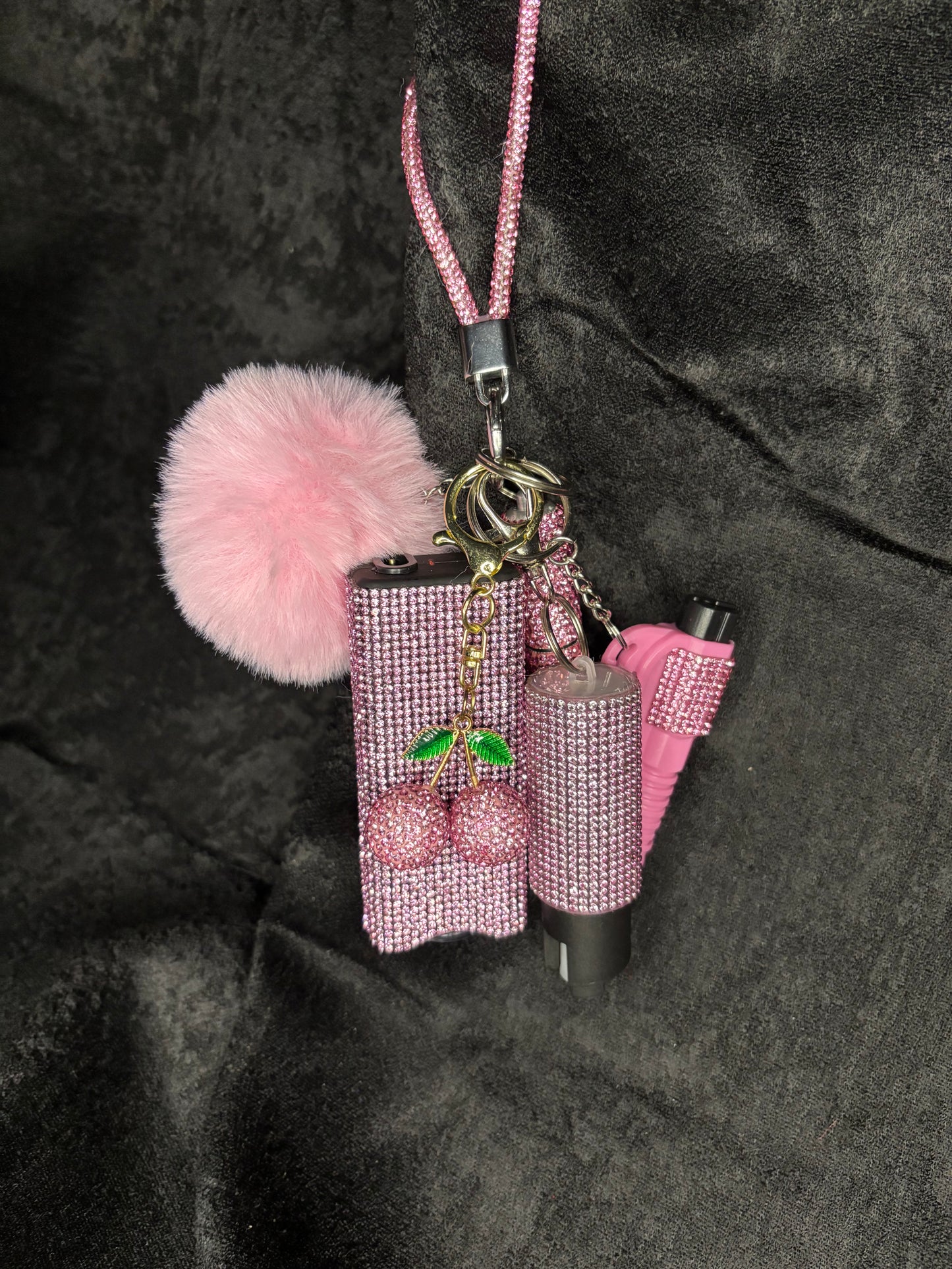 Cherry Glitter Keychains
