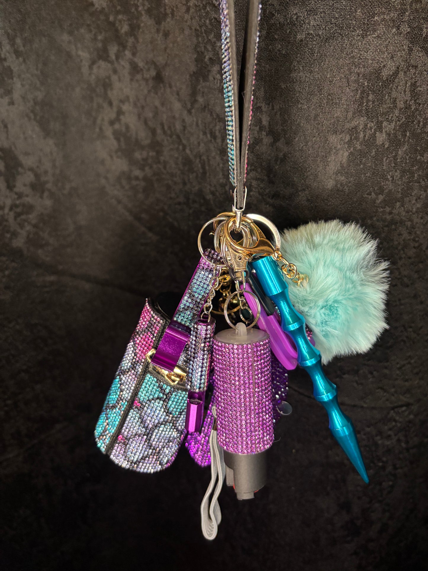 Multicolor Glitter Keychains