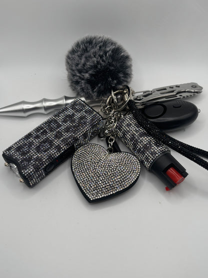 Glitter Leopard Print Keychains