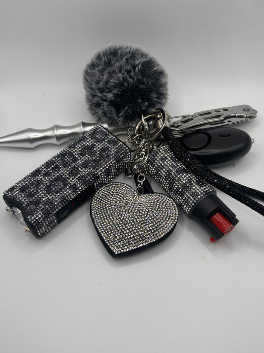 Glitter Leopard Print Keychains