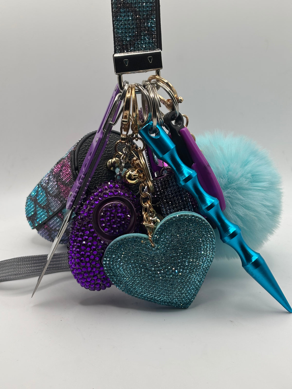 Multicolor Glitter Keychains