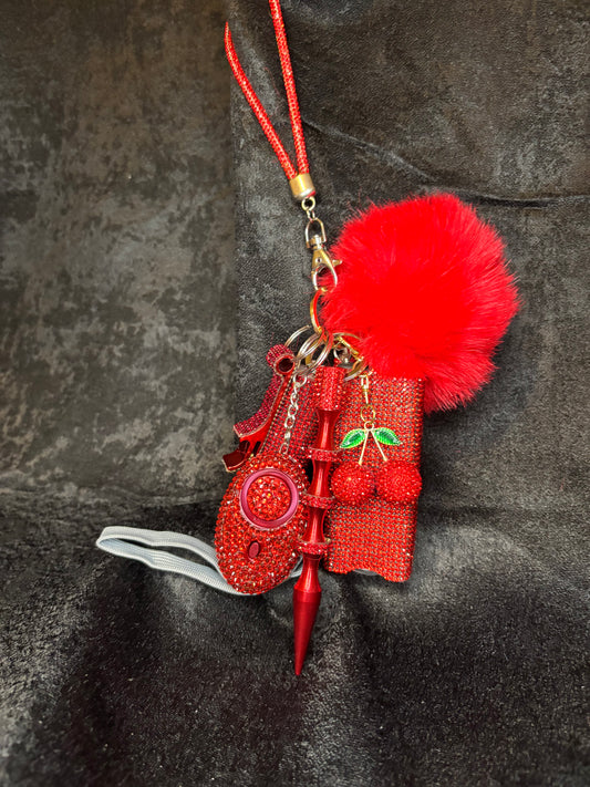 Cherry Glitter Keychains