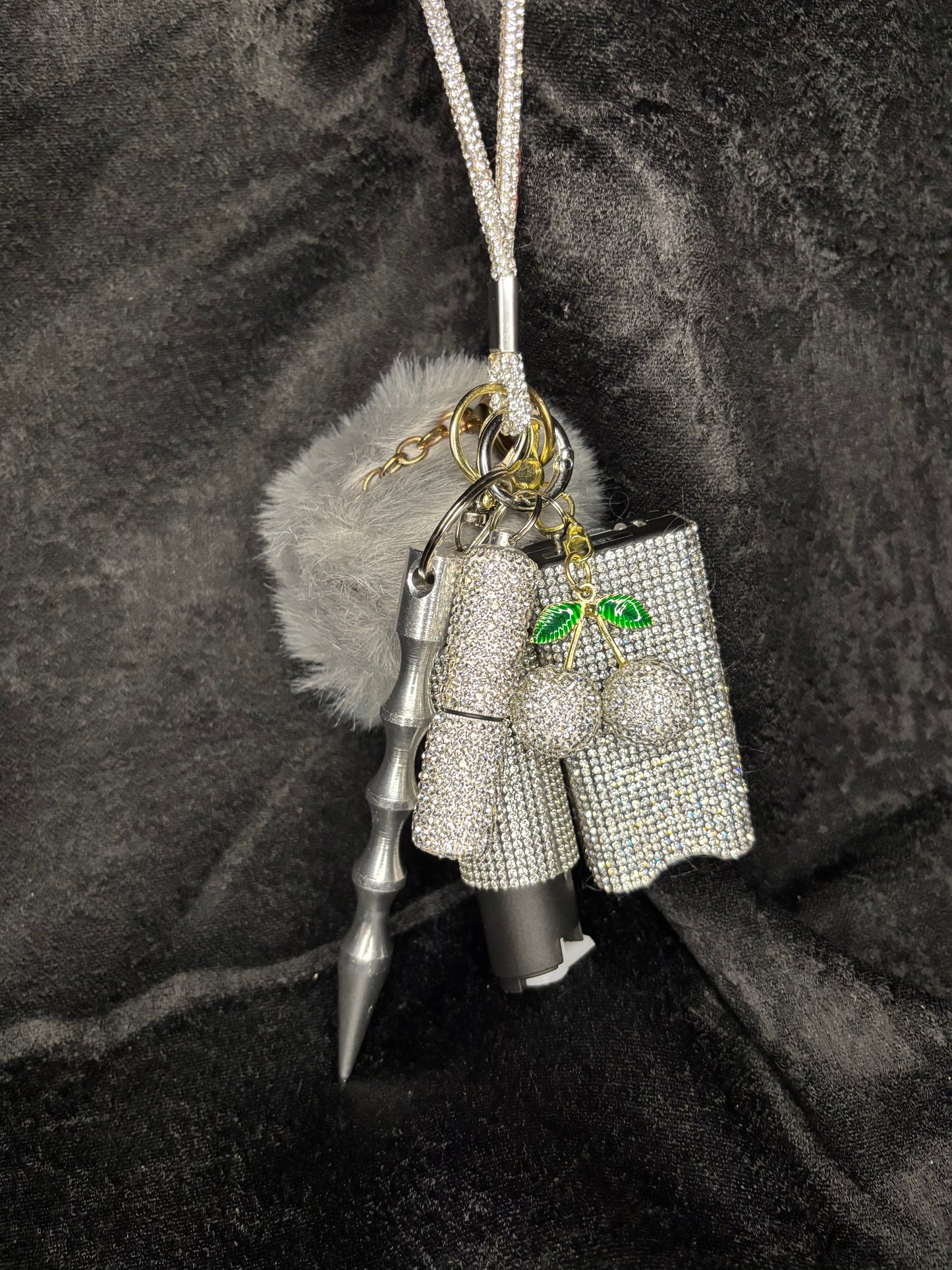 Cherry Glitter Keychains