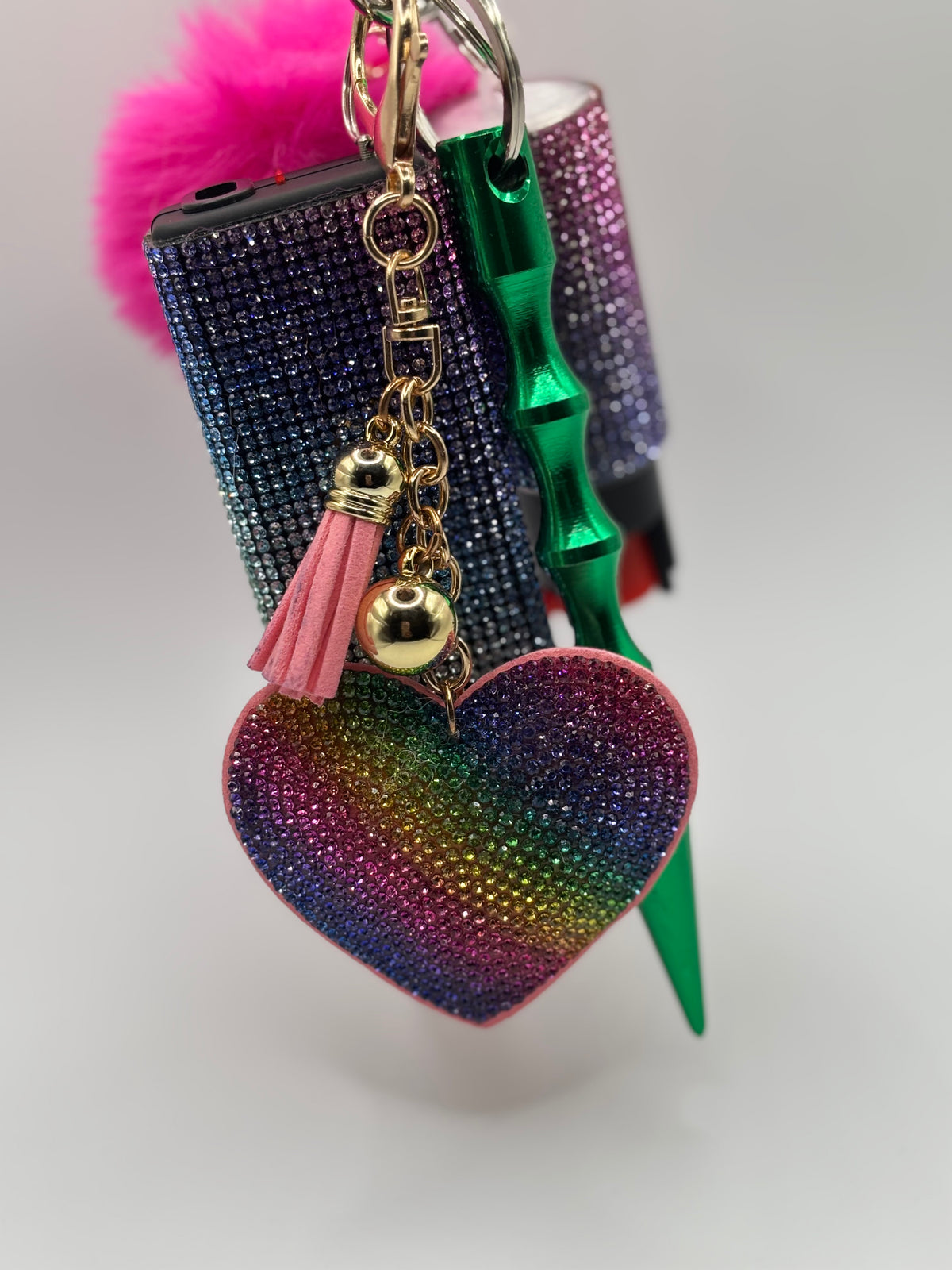 Multicolor Glitter Keychains