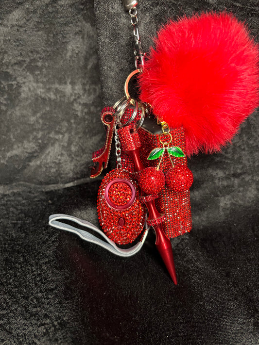 Cherry Glitter Keychains