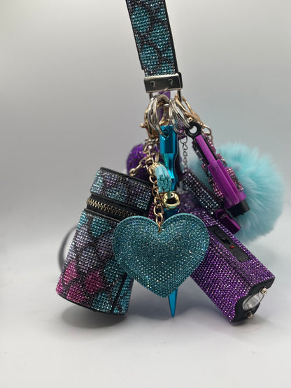 Multicolor Glitter Keychains