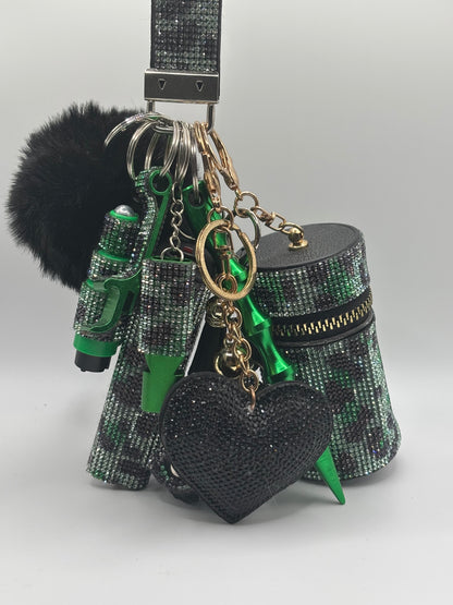 Glitter Leopard Print Keychains