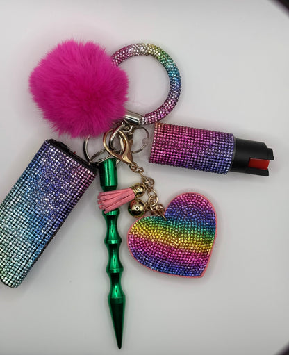 Multicolor Glitter Keychains
