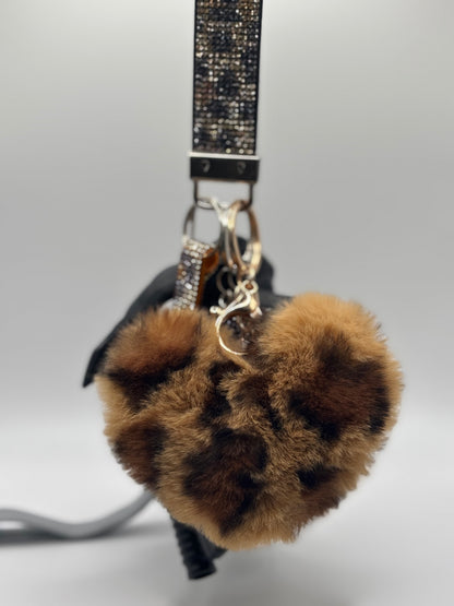 Glitter Leopard Print Keychains