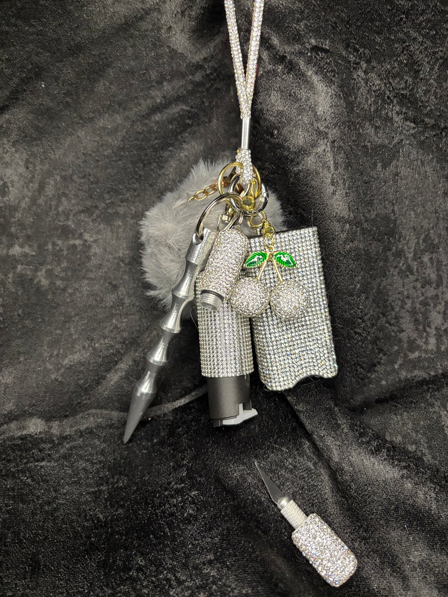Cherry Glitter Keychains