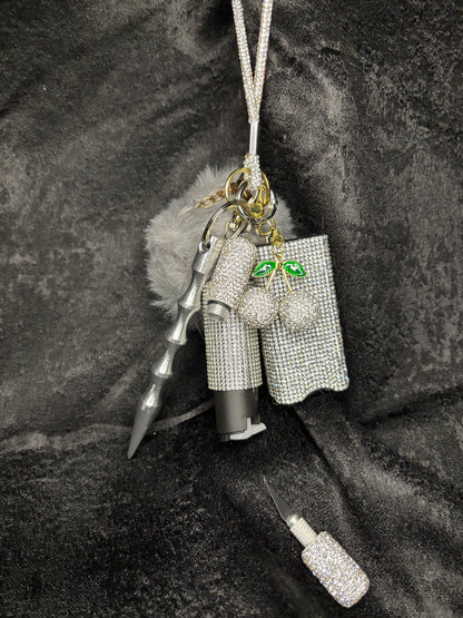 Cherry Glitter Keychains