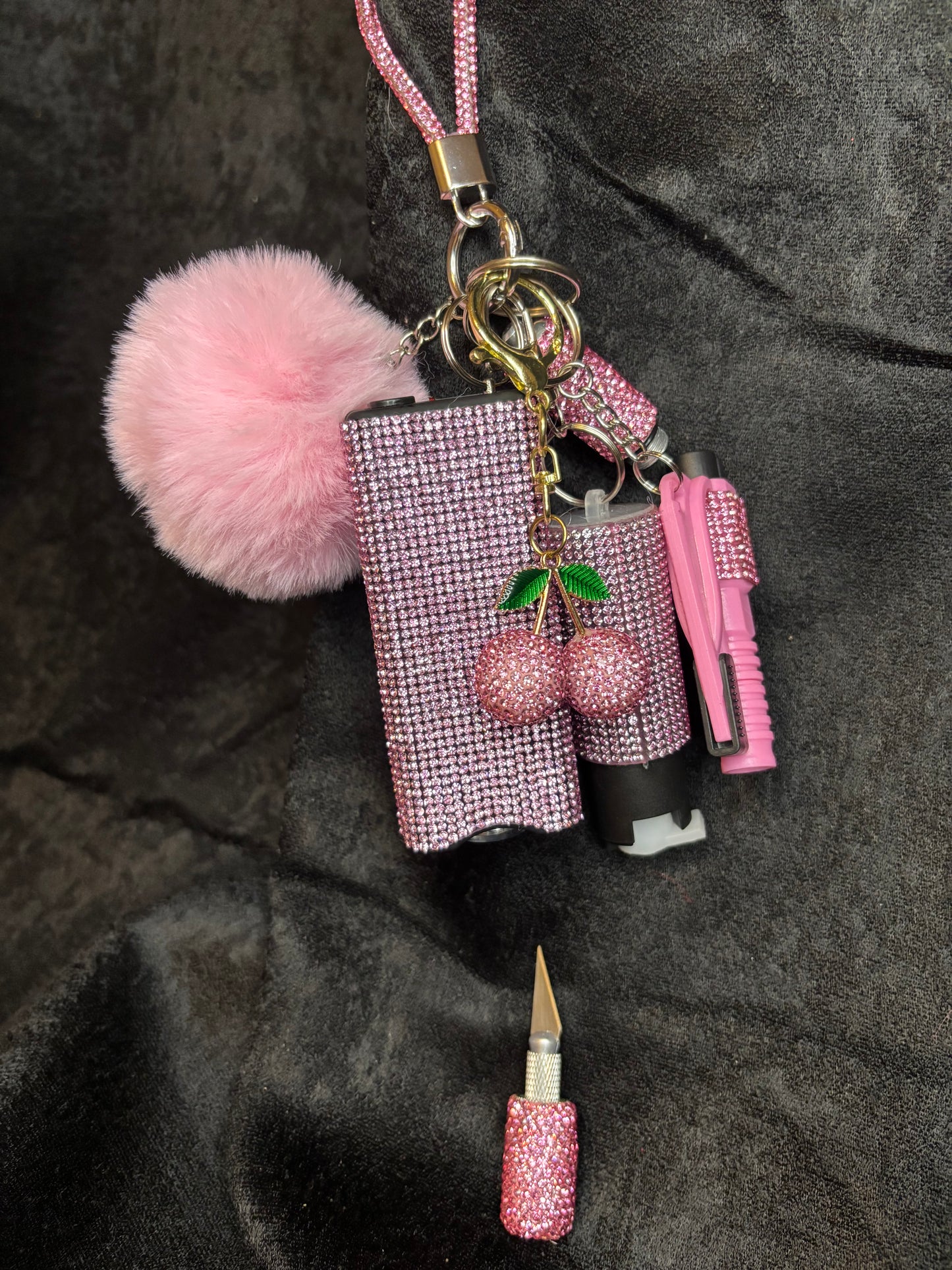 Cherry Glitter Keychains