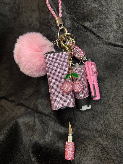 Cherry Glitter Keychains