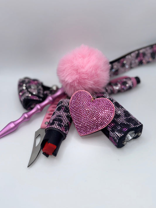 Glitter Leopard Print Keychains