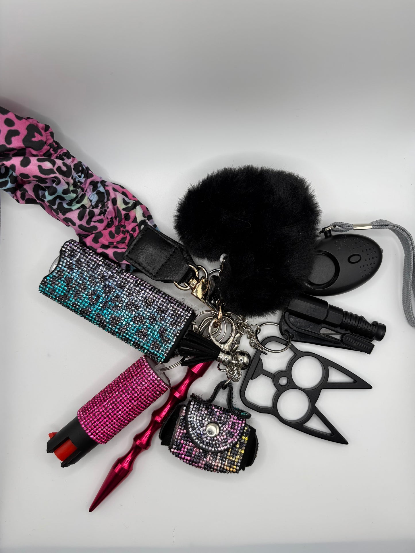 Glitter Leopard Print Keychains