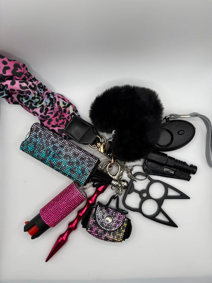 Glitter Leopard Print Keychains